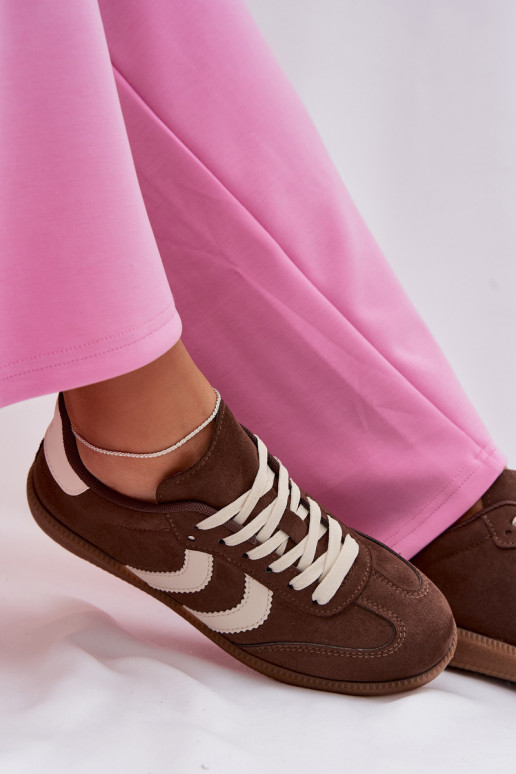 Chocolate women's sneakers in faux suede Jesavella
