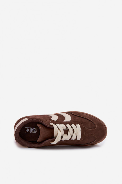 Chocolate women's sneakers in faux suede Jesavella