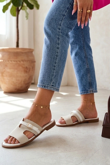 White elegant women's clogs with cutouts Tabitha 2