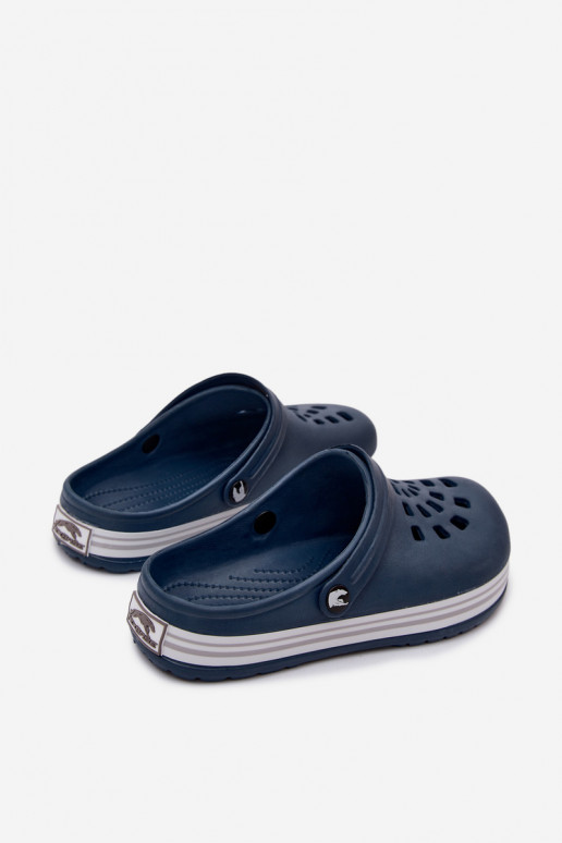Dark blue men's lightweight clogs MileĮay