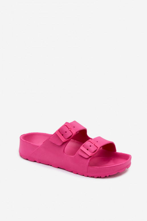 Pink women's lightweight clogs with buckles Calico