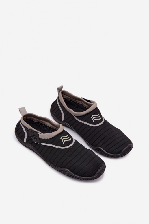 Black women's shoes with sticky fastenings PROINATER PRO-26-48-114L