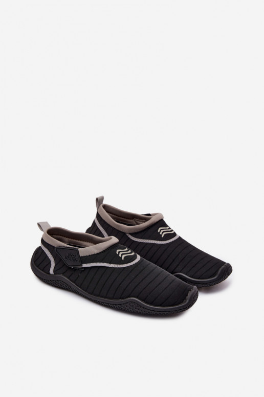 Black women's shoes with sticky fastenings PROINATER PRO-26-48-114L