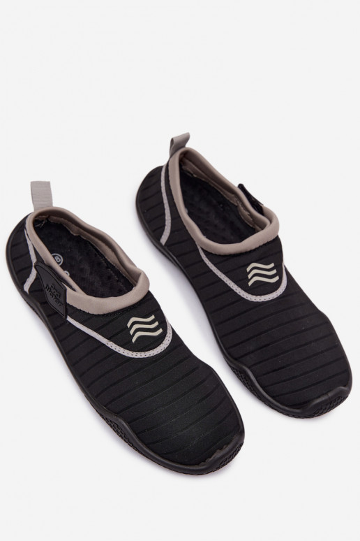 Black women's shoes with sticky fastenings PROINATER PRO-26-48-114L