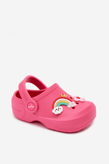 Pink children's lightweight clogs with buckles LEMIGO LUPO