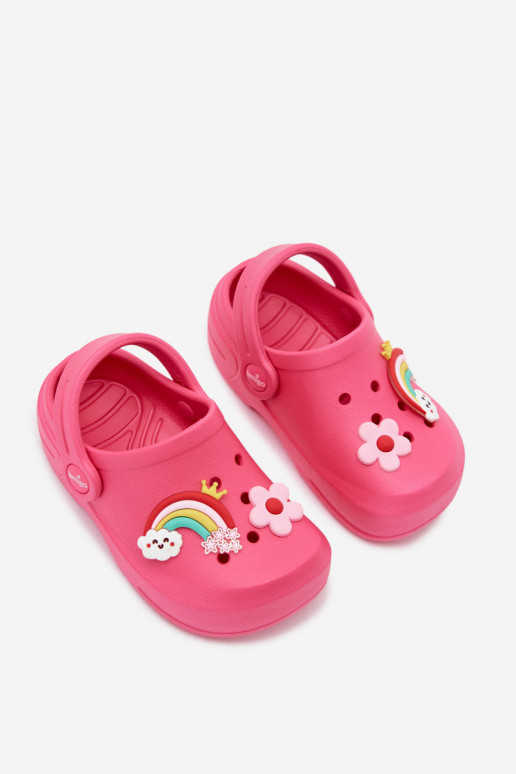 Pink children's lightweight clogs with buckles LEMIGO LUPO