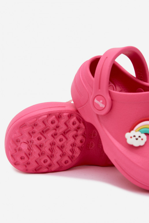 Pink children's lightweight clogs with buckles LEMIGO LUPO