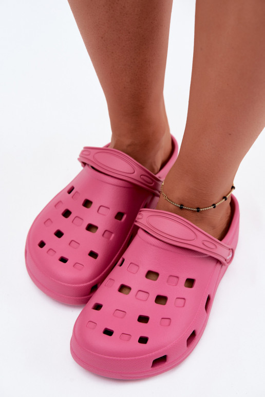 Dark pink women's lightweight clogs LEMIGO 806