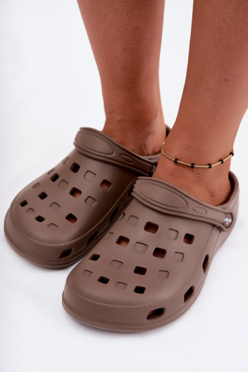 Brown women's lightweight clogs LEMIGO 806
