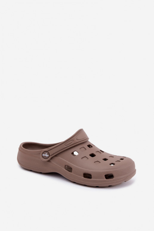 Brown women's lightweight clogs LEMIGO 806