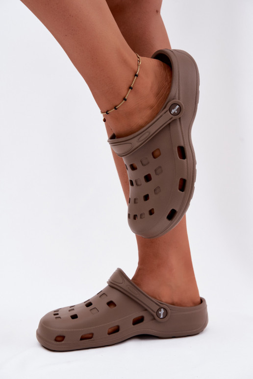 Brown women's lightweight clogs LEMIGO 806