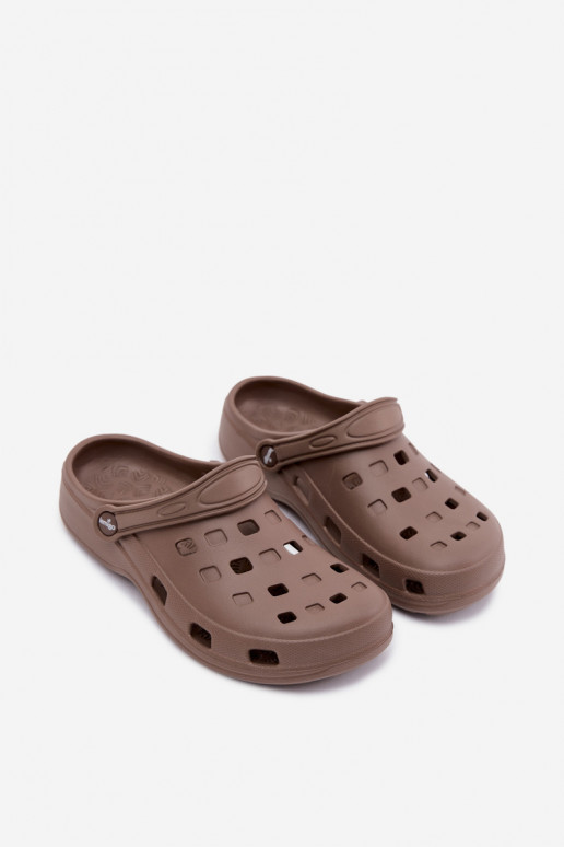 Brown women's lightweight clogs LEMIGO 806