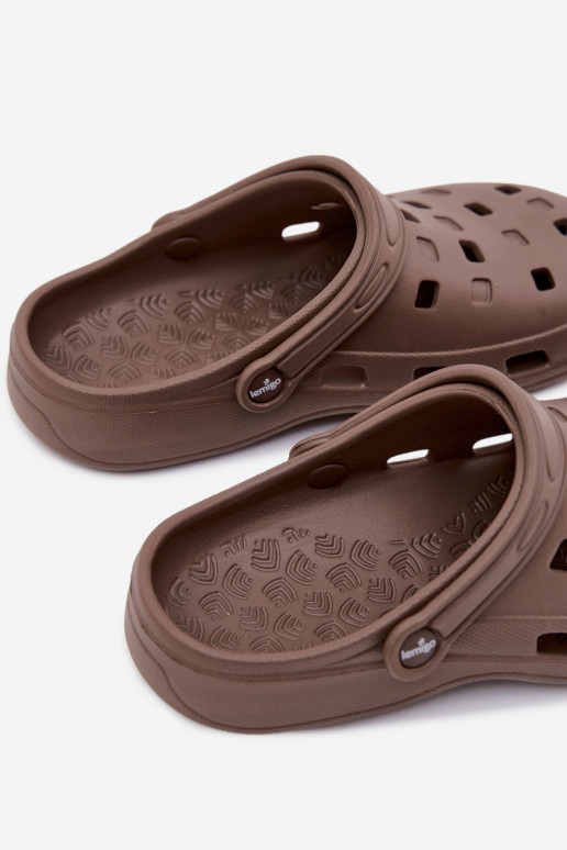 Brown women's lightweight clogs LEMIGO 806