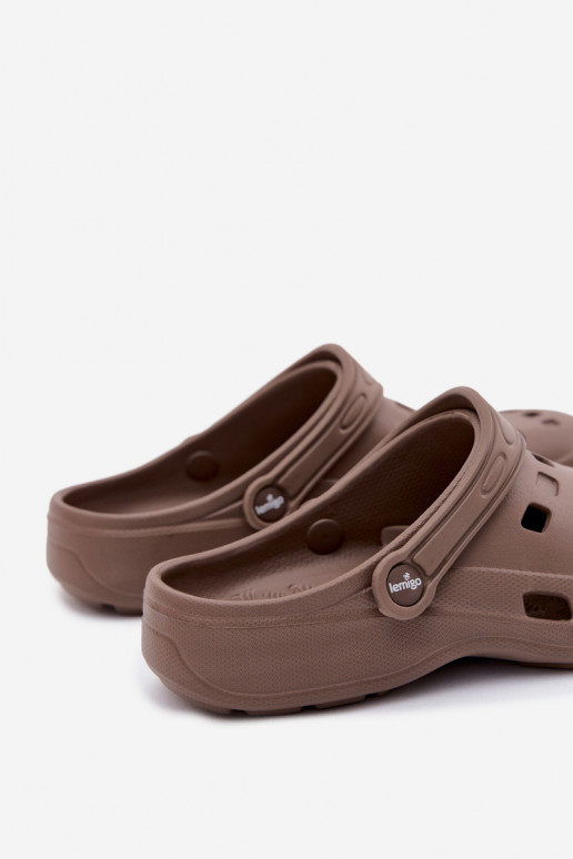 Brown women's lightweight clogs LEMIGO 806