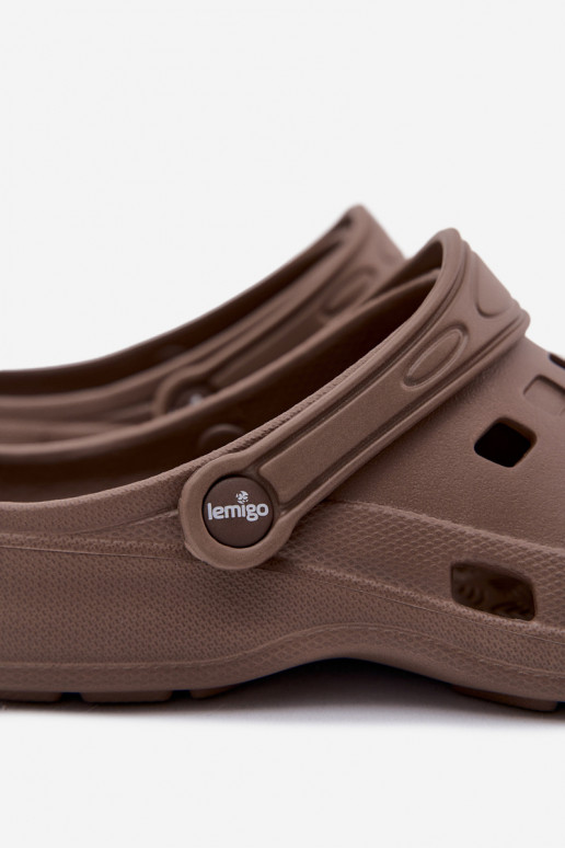 Brown women's lightweight clogs LEMIGO 806
