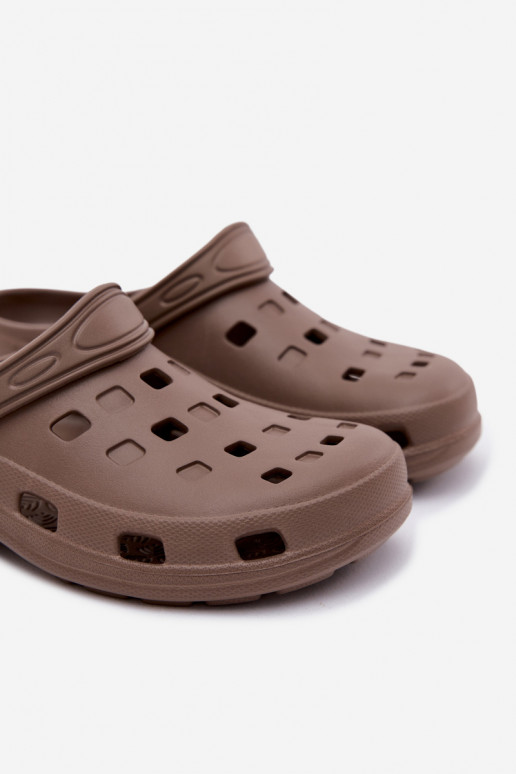 Brown women's lightweight clogs LEMIGO 806