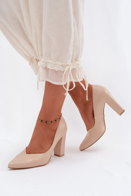 Sand shoes in sand color with pointed toe Zazoo 853