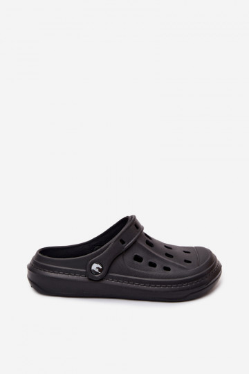 Men's lightweight black slippers Route 2