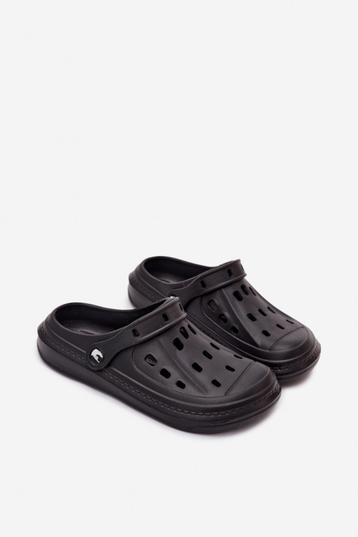 Men's lightweight black slippers Route