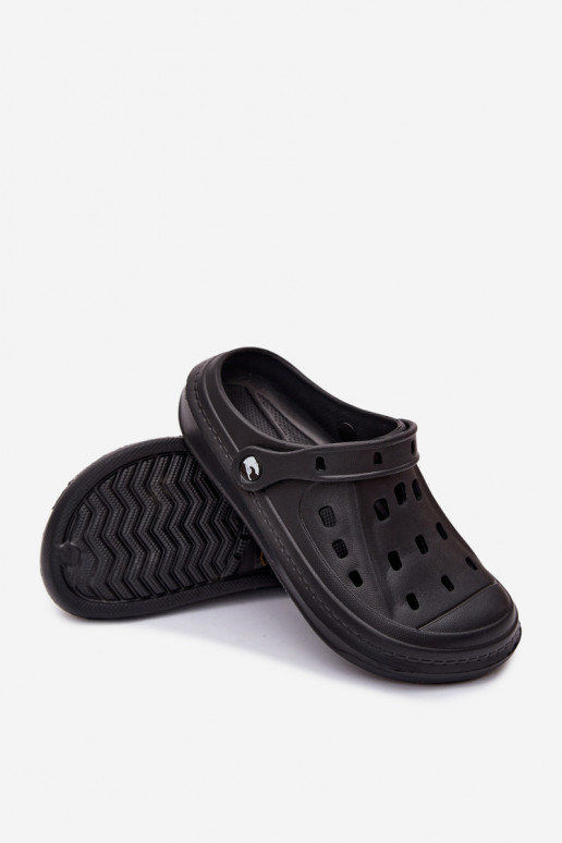 Men's lightweight black slippers Route