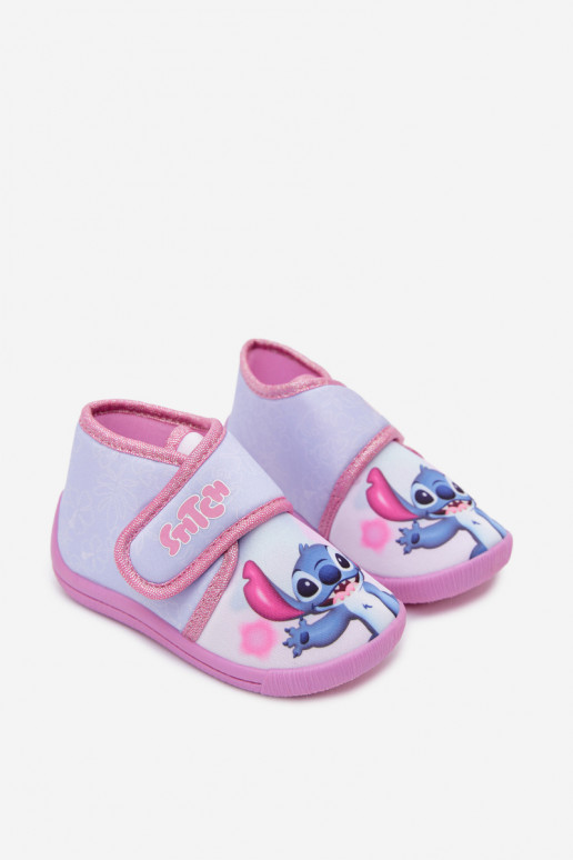 Children's slippers with Velcro STITCH pink