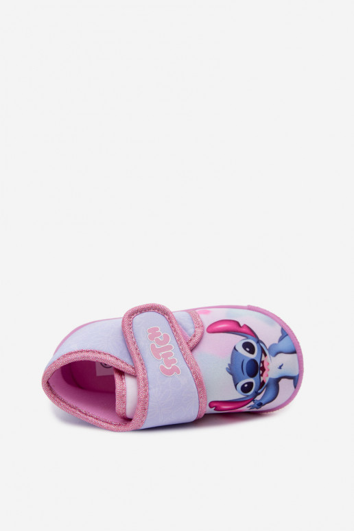 Children's slippers with Velcro STITCH pink