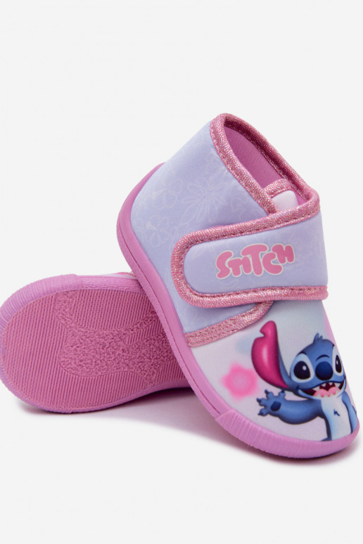 Children's slippers with Velcro STITCH pink