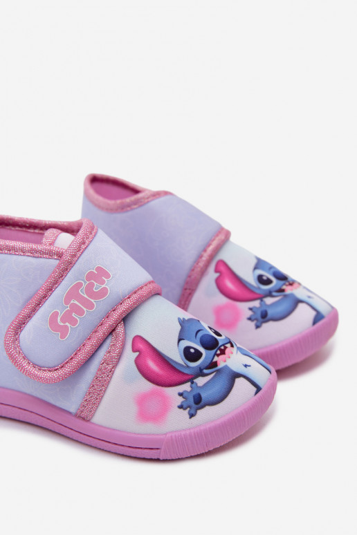 Children's slippers with Velcro STITCH pink
