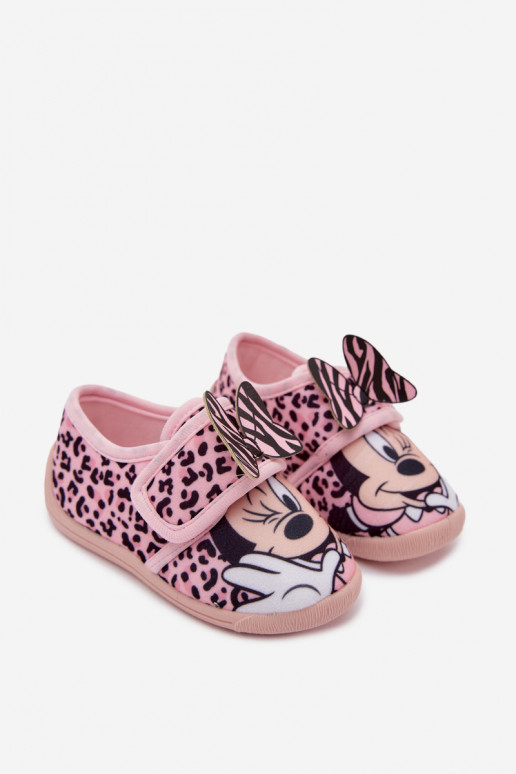 Children's slippers with Velcro MINNIE MOUSE pink