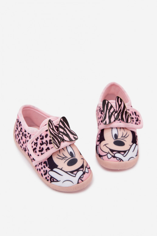 Children's slippers with Velcro MINNIE MOUSE pink