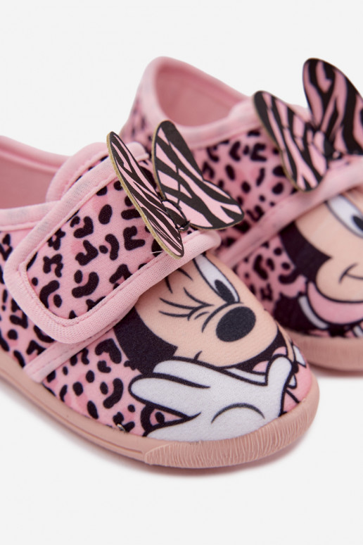 Children's slippers with Velcro MINNIE MOUSE pink