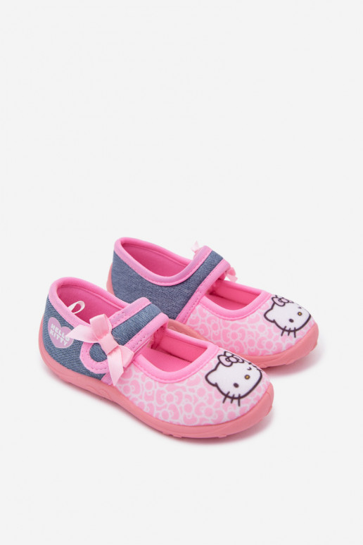 Dziecięce klapki na rzepy HELLO KITTY różowe