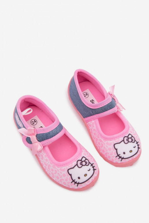Dziecięce klapki na rzepy HELLO KITTY różowe