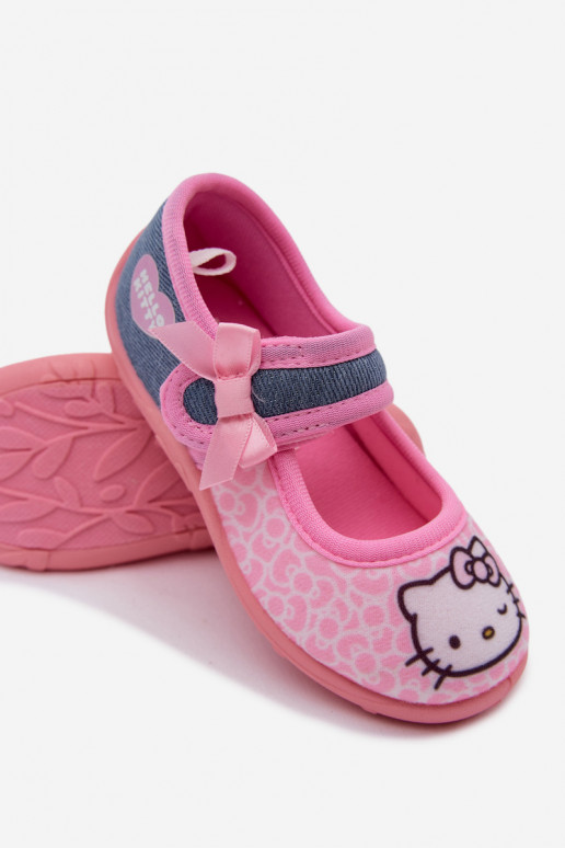 Dziecięce klapki na rzepy HELLO KITTY różowe