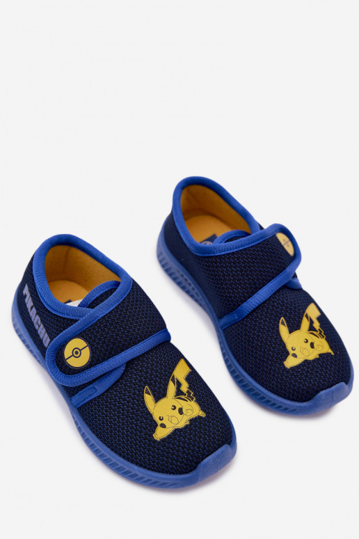 Boys' slippers with Velcro Pikachu dark blue
