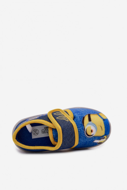 Children's slippers Minions blue-yellow