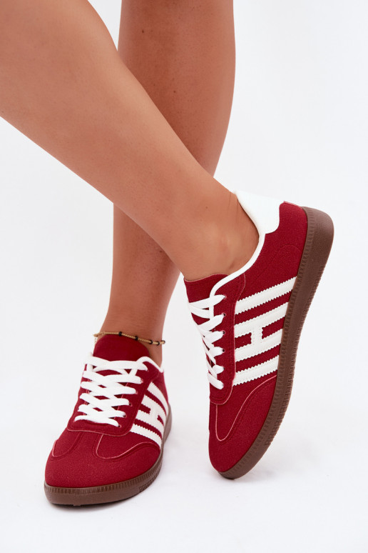 Męskie czerwone sneakersy z paskami Chrissy