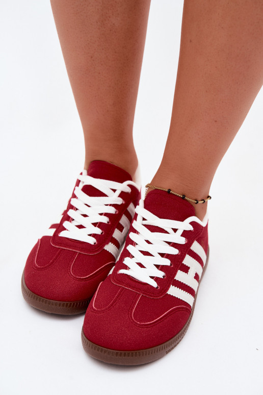 Męskie czerwone sneakersy z paskami Chrissy