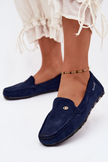 Men's dark blue moccasins made of faux suede Tai turirilla 2