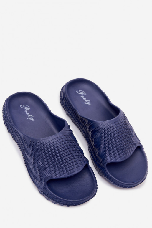 Light Dark Blue Slippers for Men Hilda