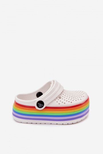 Light White Kids' Clogs with Straps Tansy 2
