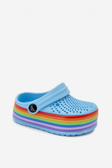 Light Blue Kids' Clogs with Straps Tansy