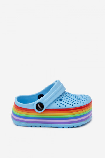 Light Blue Kids' Clogs with Straps Tansy 2