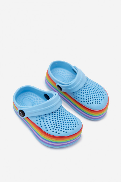 Light Blue Kids' Clogs with Straps Tansy