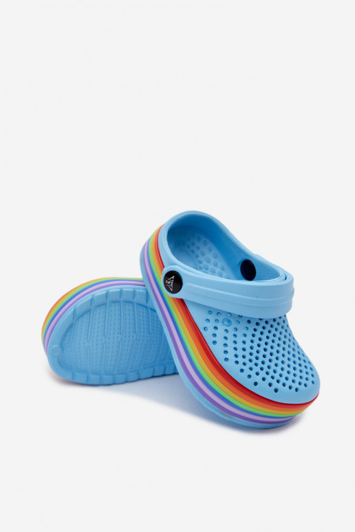 Light Blue Kids' Clogs with Straps Tansy