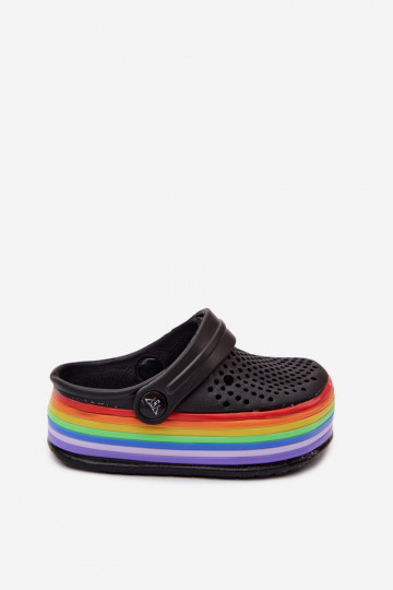Kids' lightweight black slippers with straps Tansy 2