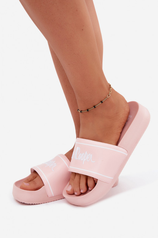 Women's pink slippers with platform Lee Cooper
