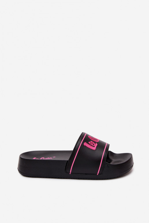 Women's black slippers with platform Lee Cooper