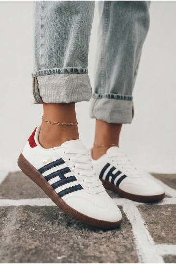 Men's white sneakers with straps Chrissy