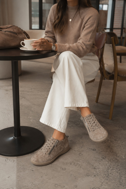 Sand faux suede women's shoes Brindle